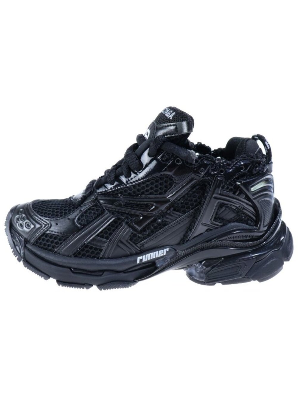 Balenciaga Runner Sneakers Mesh Leather Low-Top Black